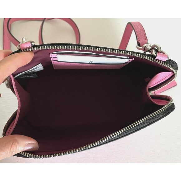 New Marc Jacobs Grind Crossbody Pouch Pebble Leather Petal Pink - Picture 2 of 5